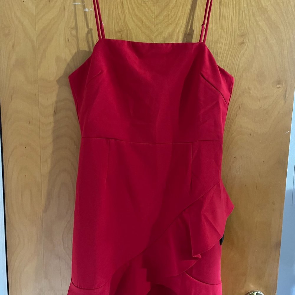 Lulu's Red Ruffle Bodycon Mini Dress - Picture 2 of 3